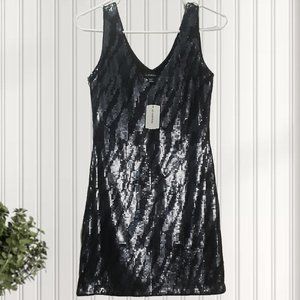 XS | Le Château | Glitzy Zebra Print Sequined Dress